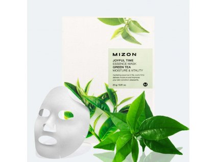 MIZON Joyfull Time Essence Mask Green Tea 23g1kus plátenná pleťová maska so