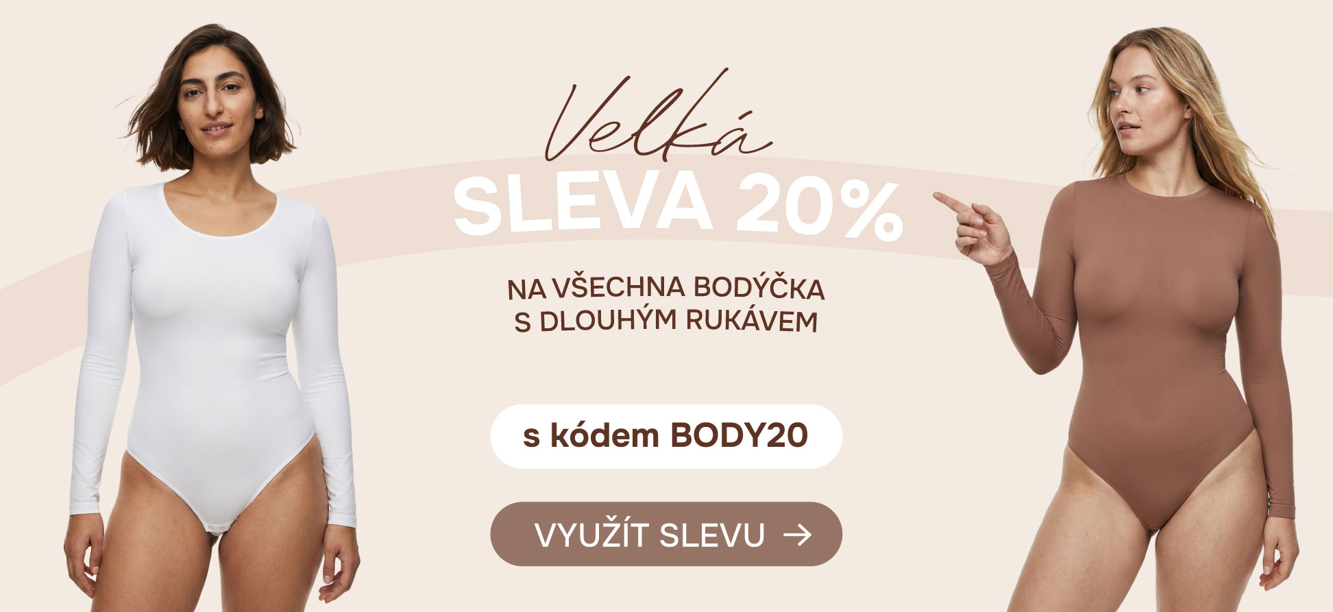 Sleva 20% na body s dlouhým rukávem