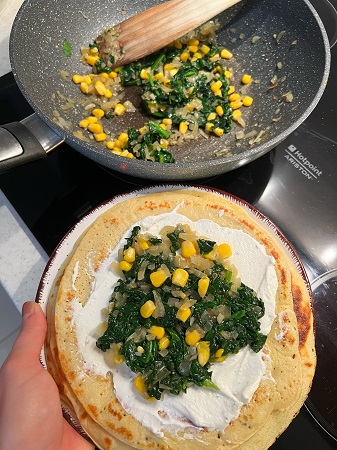 Zapečené palačinky s Riccottou a špenátem