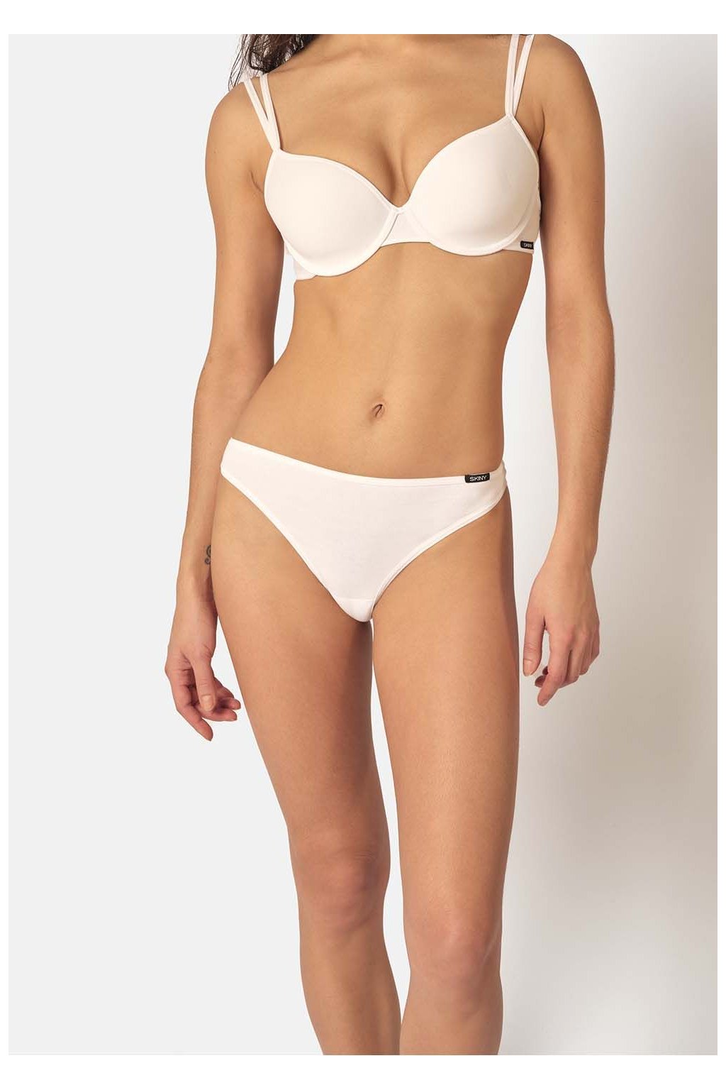 SKINY dámske nohavičky Tanga 2-balenie Cotton Advantage B25 - white (Farba white-0500, Veľkosť 42)