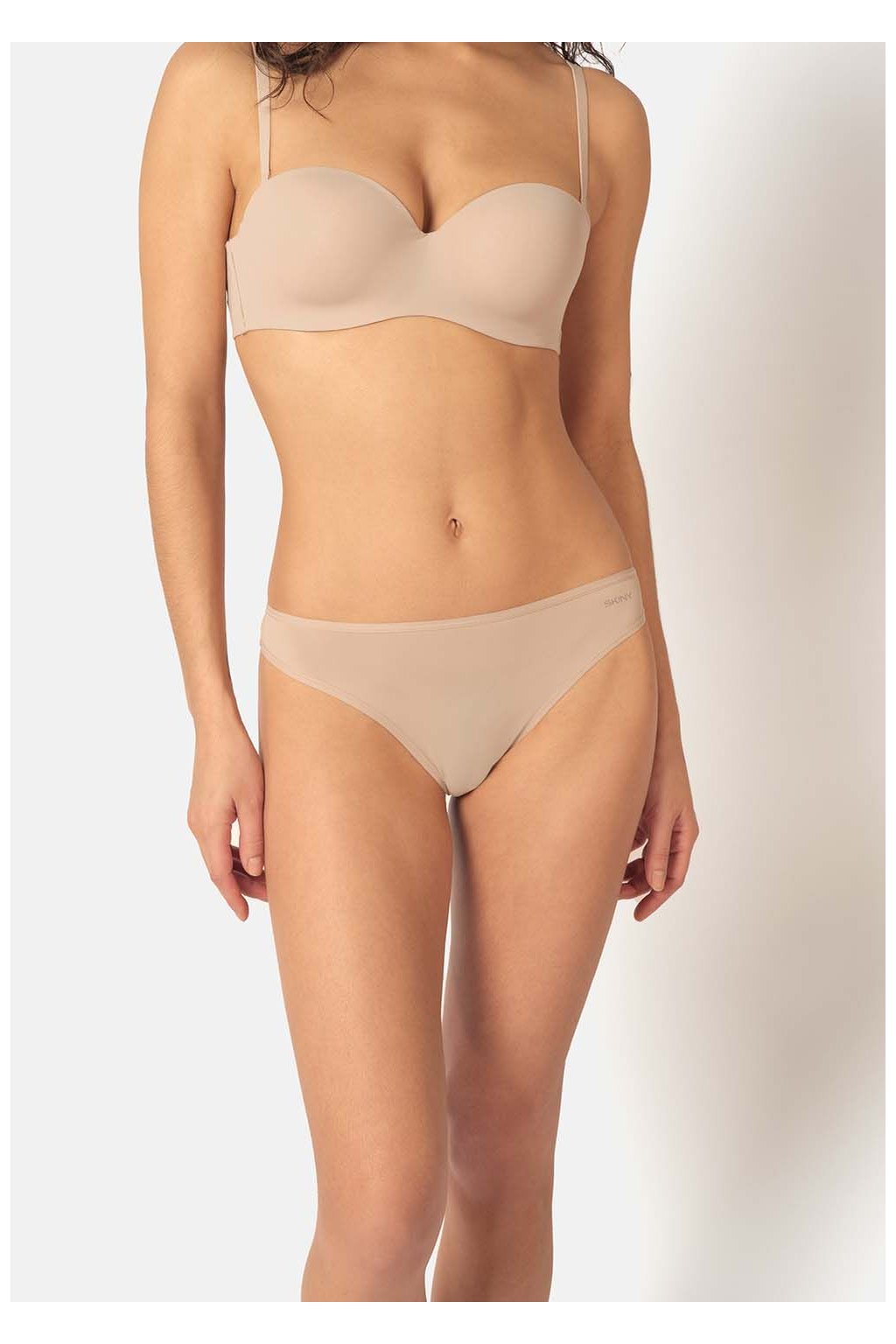 SKINY dámske nohavičky Tanga 2-balenie Micro Advantage B25 - beige (Farba beige-2409, Veľkosť 42)