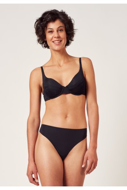 HUBER podprsenka s kosticami Soft Floral Micro B25 - black (Farba black-7665, Veľkosť 95 D)