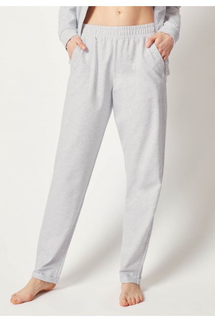HUBER dámske nohavice dlhé Night Basic Selection B25 - grey melange (Farba grey melange-h060, Veľkosť 46)