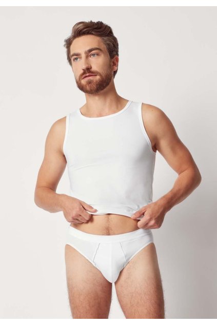 HUBER pánske slipy Brasil Cool Cotton B25 - white (Farba white-0508, Veľkosť XXL)