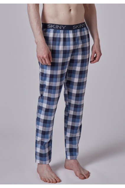 SKINY pánske dlhé nohavice Night In Mix & Match (Farba crownblue check-s105, Veľkosť XXL)