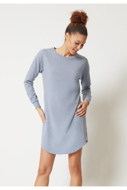 SKINY dámska nočná košeľa dlhý rukáv Night In Mix & Match B25 - denim melange (Farba denim melange-s335, Veľkosť 44)