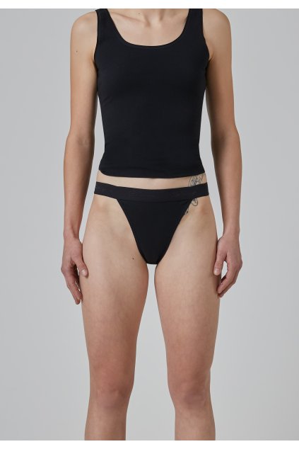 SKINY dámske tanga 2-balenie Cotton Rib (Farba black-7662, Veľkosť 44)