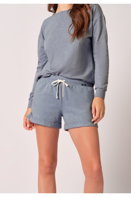 SKINY dámske šortky Night In Mix & Match (Farba quietgrey melange-s338, Veľkosť 44)