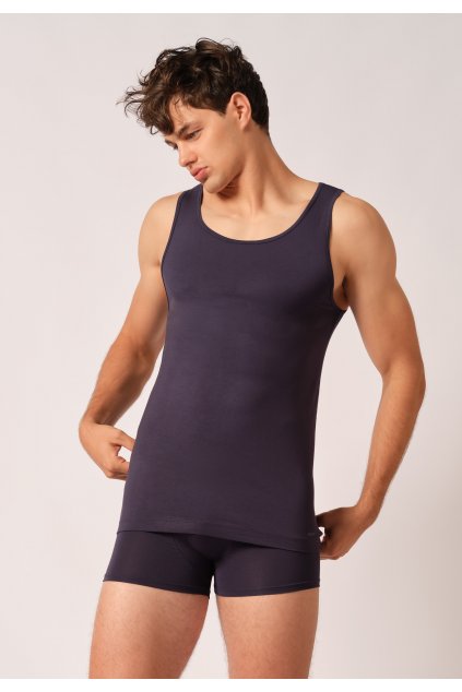 SKINY pánske tielko Bamboo Deluxe (Farba stone grey melange-5593, Veľkosť XXL)