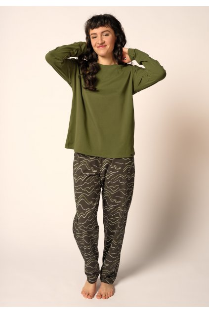 Skiny Dámska pyžama dlhá (Farba bay leaf-s475, Veľkosť 44)