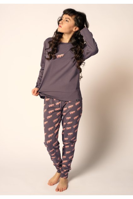SKINY dámska pyžama dlhá Night In Skiny WX - truffle grey (Farba truffle grey-s483, Veľkosť 40)