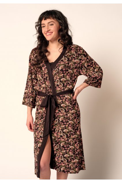 Skiny Dámske kimono (Farba black paisley-s496, Veľkosť 40/42)