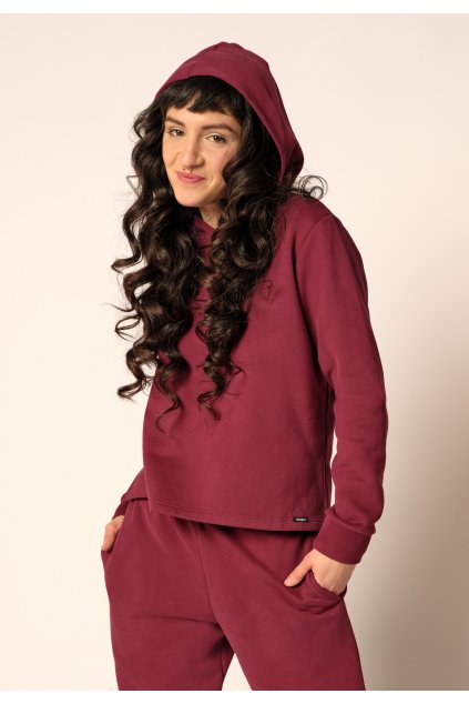 SKINY dámska mikina Night In Skiny W24 - garnet (Farba garnet-s488, Veľkosť 38)
