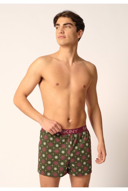 Skiny Pánske boxerky (Farba rosemary snowflakes-s497, Veľkosť XXL)