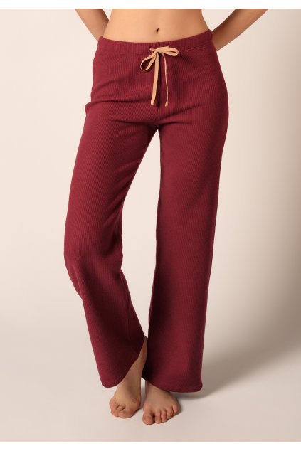 HUBER dámske nohavice dlhé Lounge Trend Selection (Farba cabernet-h172, Veľkosť 46)