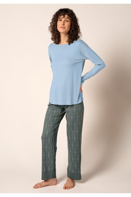 Huber Dámska pyžama dlhá (Farba blue fog-h166, Veľkosť 48)