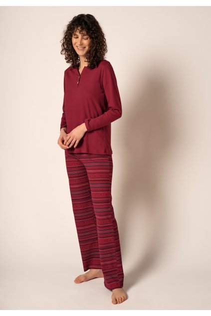 Huber Dámska dlhá pyžama (Farba cabernet-h172, Veľkosť 52/54)