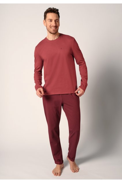 Huber Pánska pyžama dlhá (Farba mineral red-h174, Veľkosť XXL)