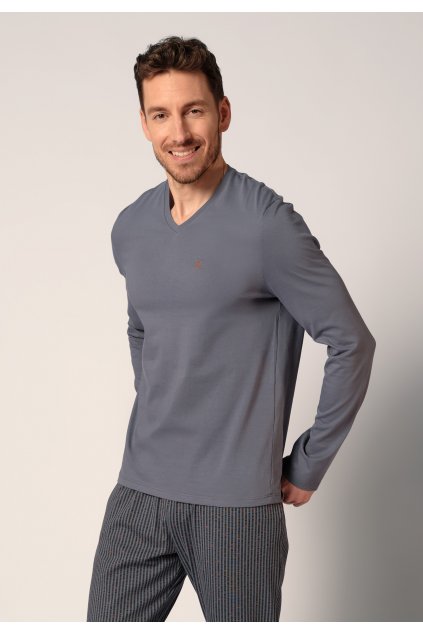 Huber Pánske tričko s dlhým rukávom (Farba cabernet-h172, Veľkosť XXL)