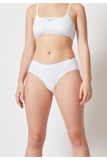 SKINY dámske panty 2-balenie Cotton Lace Essentials B25 - white (Farba white-0500, Veľkosť 42)