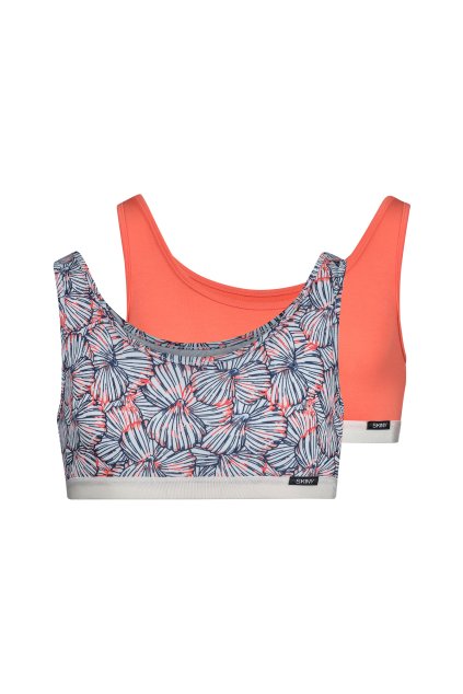 SKINY dievčenská podprsenka bustier 2-balenie Cotton Elastic (Farba floraloutlines selection-s719, Veľkosť 176)