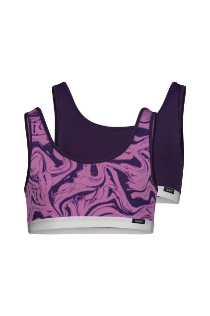 SKINY dievčenská podprsenka bustier 2-balenie Cotton Elastic (Farba floraloutlines selection-s719, Veľkosť 176)