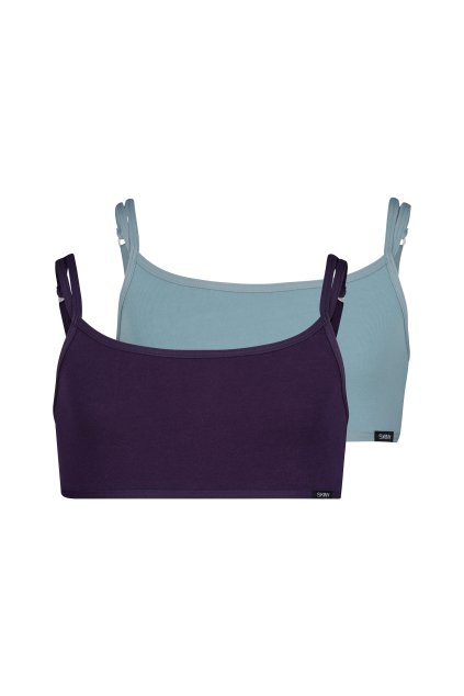 SKINY dievčenský Bustier 2-balenie Cotton Essentials Basic (Farba cheekyred selection-s568, Veľkosť 176)
