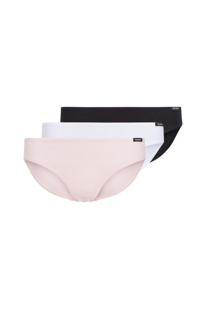 SKINY dievčenské nohavičky Rio 3-balenie Cotton Multipacks B25 - pearl white black (Farba pearl white black selection-s141, Veľkosť 176)