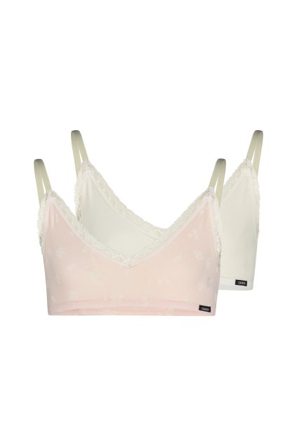 SKINY dievčenský Bustier 2-balenie Cotton Lace Multipack B25 - pearlflowers (Farba pearlflowers selection-s463, Veľkosť 176)
