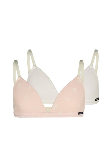 SKINY dievčenský triangel top vystužený 2-balenie Cotton Lace Multipack (Farba grapeblush stars selection-s724, Veľkosť 176)