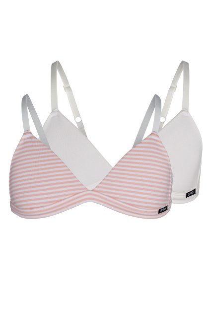 SKINY dievčenský triangel top vystužený 2-balenie Cotton Lace Multipack (Farba grapeblush stars selection-s724, Veľkosť 176)