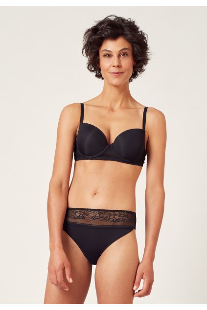 HUBER podprsenka vystužená Soft Floral Micro B25 - black (Farba black-7665, Veľkosť 95 E)