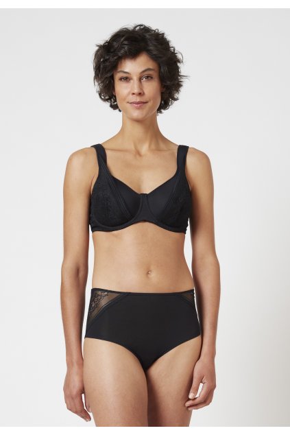 HUBER podprsenka Minimizer Soft Floral Micro B25 - black (Farba black-7665, Veľkosť 95 E)