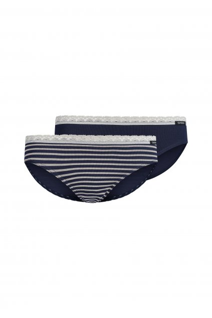 SKINY Dievčenské nohavičky Rio 2balenie Cotton Lace Multipack (Farba navyivory stripes selection-s588, Veľkosť 176)