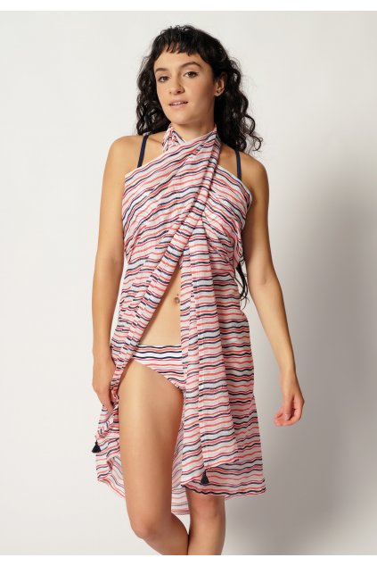 SKINY Dámske pareo Beachwear (Seattraction) (Farba ivory waves-s580, Veľkosť ONE SIZE)