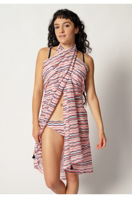 SKINY dámske pareo Seattraction (Farba ivory waves-s580, Veľkosť ONE SIZE)
