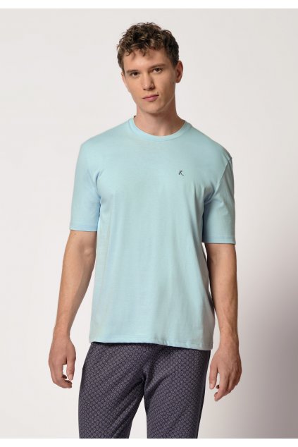 Huber Pánske tričko s krátkym rukávom Skinless Night Basic Selection (Farba almost sky-h218, Veľkosť XXL)