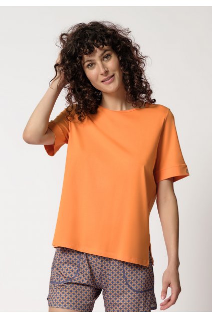 HUBER dámske tričko krátky rukáv Night Selection (Farba prisma apricot-h222, Veľkosť 46)