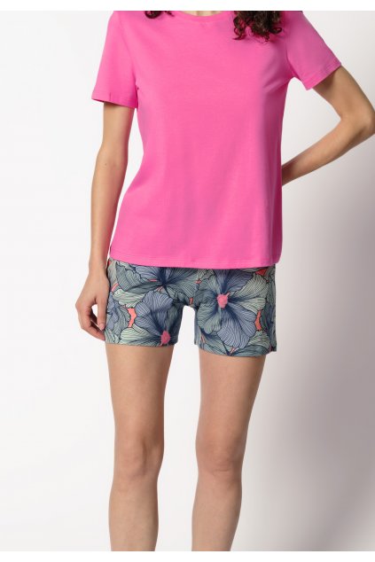 HUBER Dámska pyžama krátka Night Selection 3 (Farba attentive pink-h234, Veľkosť 48)
