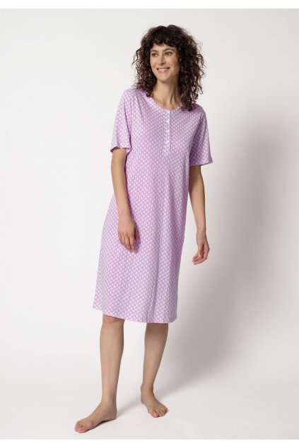 HUBER Dámska nočná košeľa s krátkym rukávom Night Basic Selection (Farba almost pinkminimal-h239, Veľkosť 52/54)