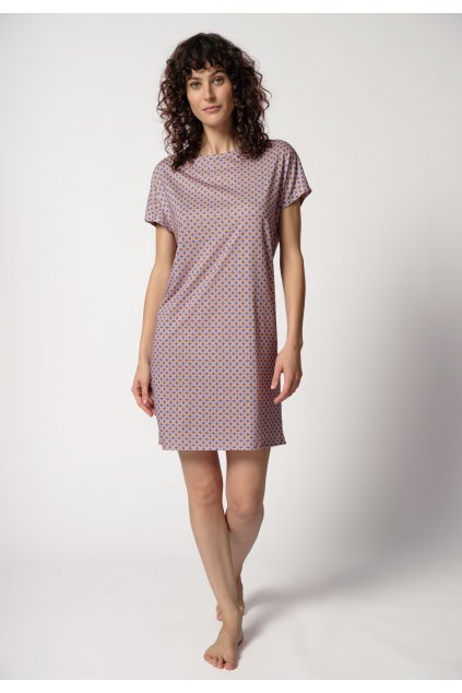 HUBER Dámska nočná košeľa s krátkym rukávom Night Basic Selection (Farba prismapricot minimal-h244, Veľkosť 52/54)