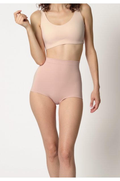 HUBER Dámske nohavičky s vysokým pásom Skin-tight Perfect Shape (Farba dusty rose-h098, Veľkosť 48)