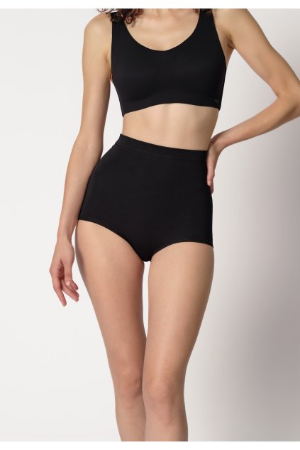 HUBER dámske panty vysoký pás Perfect Shape B25 - black (Farba black-7664, Veľkosť 48)
