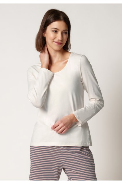 HUBER dámske tričko dlhý rukáv Mix & Match W24 - whisper white (Farba whisper white-h212, Veľkosť 38)