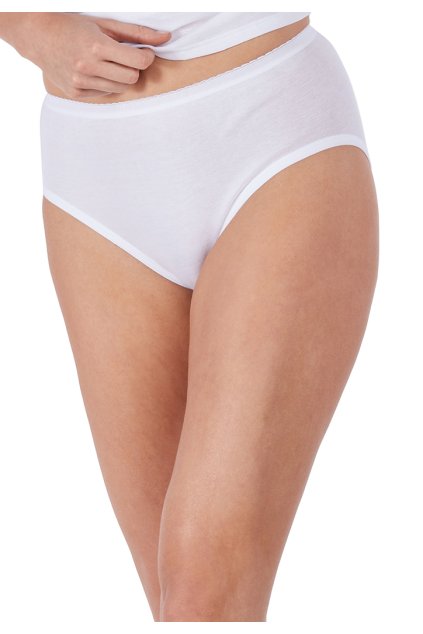 HUBER dámske nohavičky Midi 2-balenie Cotton 2Pack Extra Fine (Farba white-500, Veľkosť 48)