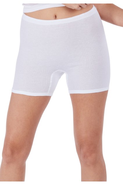 HUBER dámske nohavičky Maxi dlhá noha 2-balenie Cotton 2Pack Double Rib (Farba white-500, Veľkosť 52)