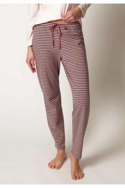 HUBER dámske dlhé nohavice Night Basic Selection (Farba rose denim stripes-h206, Veľkosť 46)