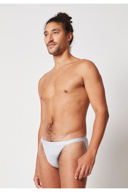 SKINY pánske tanga 2-balenie Cotton Rib (Farba silver melange-9523, Veľkosť XXL)