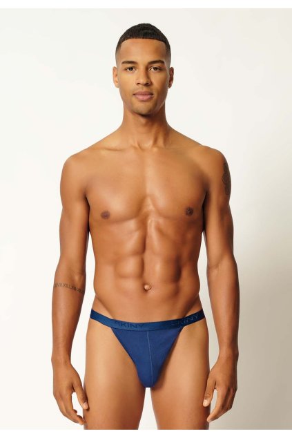 SKINY pánske slipy Tanga 2-balenie Cotton Rib B25 - navy (Farba navy-0369, Veľkosť XXL)