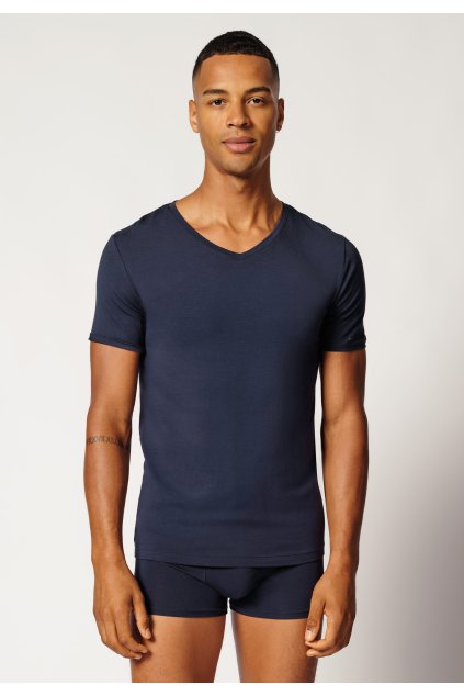 SKINY pánske V-tričko krátky rukáv Calmodal B25 - crown blue (Farba crown blue-0393, Veľkosť XXL)